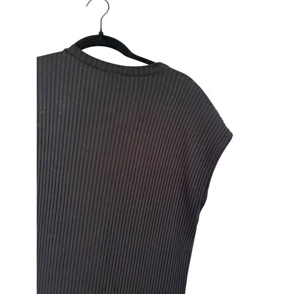 Eileen Fisher Women's Black Tencel Stretch Ribbed Mock Neckline Dress Size M - Picture 9 of 10